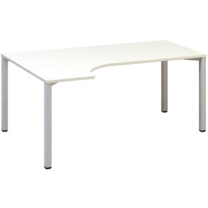 Psací stůl Alfa 200 - ergo, levý, 180 cm, bílý/stř
