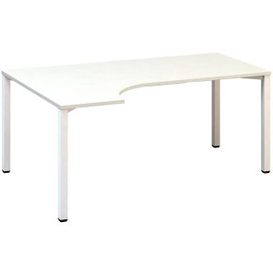 Psací stůl Alfa 200 - ergo, levý, 180 cm, bílý/bíl