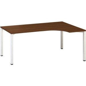 Psací stůl Alfa 200 - ergo, pravý, 180 cm, ořech/b