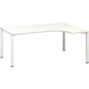 Psací stůl Alfa 200 - ergo, pravý, 180 cm, bílý/bí