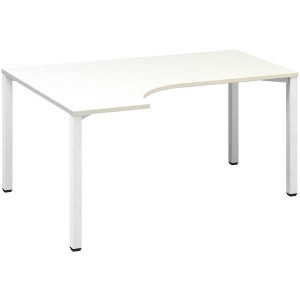 Psací stůl Alfa 200 - ergo, levý, 160 cm, bílý/bíl