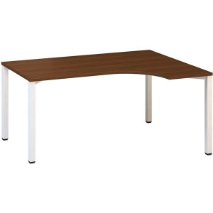 Psací stůl Alfa 200 - ergo, pravý, 160 cm, ořech/b