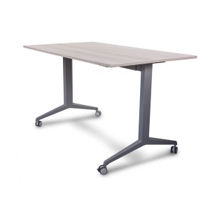 Mobilní sklopný stůl Evo - 160 x 80 cm, dub/šedý