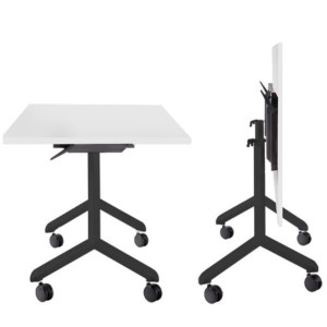 Mobilní sklopný stůl PRO - 150 x 80 cm, bílý/černý