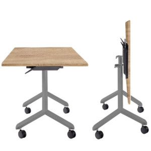 Mobilní sklopný stůl PRO - 150 x 80 cm, dub/šedý