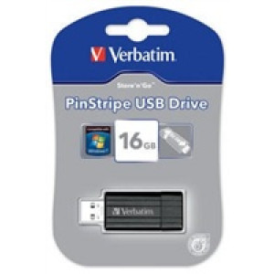 VERBATIM Store 'n' Go PinStripe 16GB USB 2.0 černá