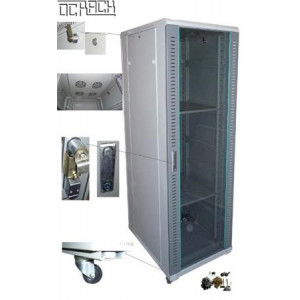 OCRACK 19" OCC-42U-88SBK rozvaděč stojanový 42U/800x800 skleněné dveře - černý