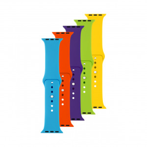 5x set silikonových řemínků FIXED Silicone Strap pro Apple Watch 42/44/45/46/49mm v různých barvách, variace 4