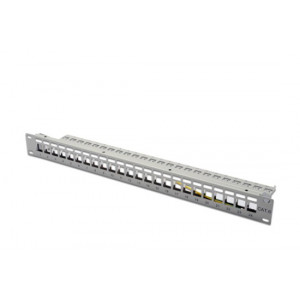 Digitus Modular Patch Panel, stíněný 24 portů, blank, 1U, montáž do stojanu, šedá RAL 7035
