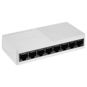 HIKVISION switch DS-3E0108D-O/ 8x port/ 10/100 Mbps RJ45 ports/ 1.6 Gbps/ napájení 5 VDC, 0.6 A