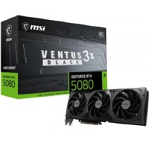 MSI VGA NVIDIA GeForce RTX 5080 16G VENTUS 3X OC BLACK, RTX 5080, 16GB GDDR7, 3xDP, 1xHDMI