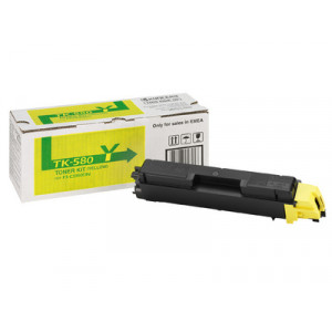 Kyocera toner TK-580Y žlutý na 2 800 A4 (při 5% pokrytí), pro ECOSYS P6021cdn, FS-C5150DN