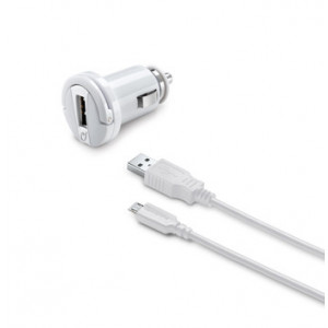 Autonabíječka CellularLine s datovým kabelem a konektorem microUSB, 2A