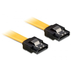 Delock Kabel SATA III 20 cm, přímý/přímý, žlutý, kovová západka