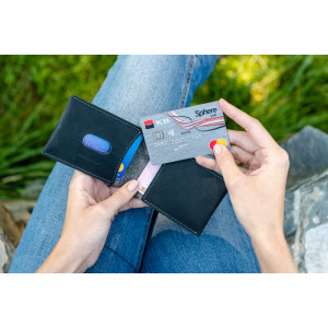 Kožená peněženka FIXED Wallet z pravé hovězí kůže, černá