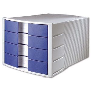 Zásuvkový box HAN, 4 zásuvky, modrý