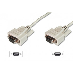 Digitus sériový kabel připojovací DB9 F/F, Měď, 3m šedý