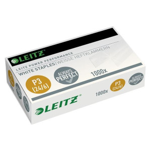 Drátky Leitz, 24/6, 1000 ks, bílé