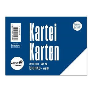 Listy do kartotéky A6 - čisté, 100 ks