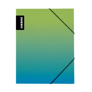Desky chlopně a gum.Ombre - A4,plast,zelené, 1 ks