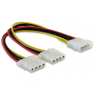 Delock Y napájecí kabel Molex samec > 2x Molex 4pin samice