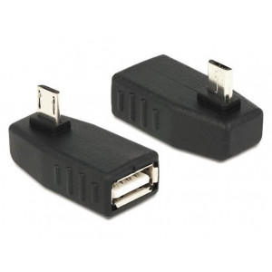 Delock Adapter USB micro-B samec > USB 2.0-A samice, OTG, pravoúhlý 90°