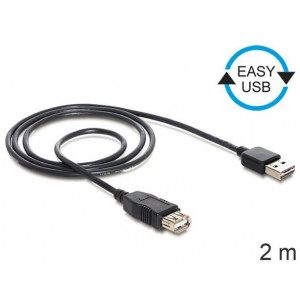 Delock kabel EASY-USB 2.0-A samec > USB 2.0-A samice,prodlužující 2 m
