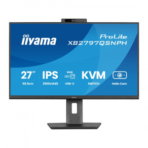 27" iiyama XB2797QSNPH-B1:IPS,QHD,USB-dock,cam