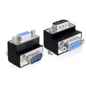 Delock adaptér Sub-D 9 pin samec > samice 90° pravoúhlý