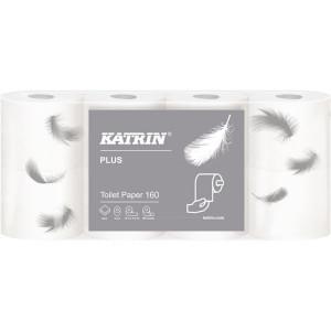 Toaletní papír Katrin - 2vrstvý, bílý, 18 m, 8 rol