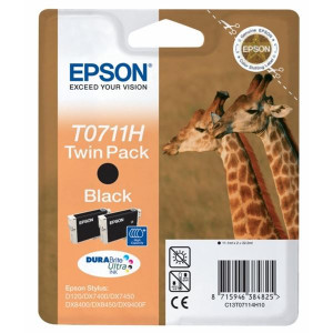 Inkoust Epson T0711H, černý, dvojbalení