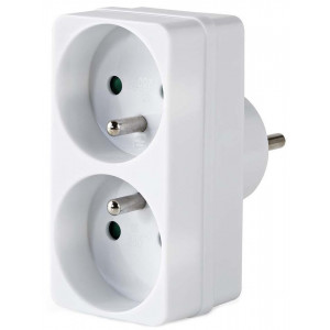 NEDIS síťový rozbočovač/ 2x zásuvka typu E (s kolíkem)/ 250 V AC 50/60 Hz/ 16 A/ 3500 W/ bílý