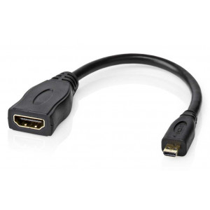 NEDIS High Speed HDMI kabel s Ethernetem/ micro HDMI zástrčka - HDMI zásuvka/ 4K@30Hz/ 10.2 Gbps/ 20cm