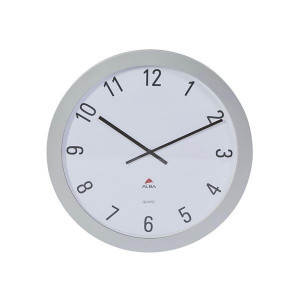 Nástěnné hodiny Horgiant - plast, 60 cm, stříbrné