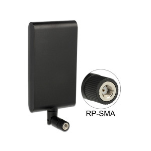 Delock WLAN anténa RP-SMA 802.11 ac/a/h/b/g/n 7,5 - 10 dBi směrová s flexibilním kloubem