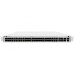 MikroTik CRS354-48P-4S+2Q+RM, 48x GbE PoE/PoE+, 4x 10 Gbps SFP+, 2x 40 Gbps QSFP+, 1x PSU, 1U, L5 (PoE budget 800W)