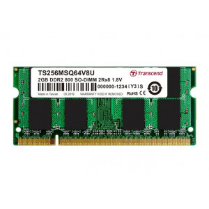 TRANSCEND - TS256MSQ64V8U - MEMORY, 2GB, SODIMM, DDR2, 800MHZ 