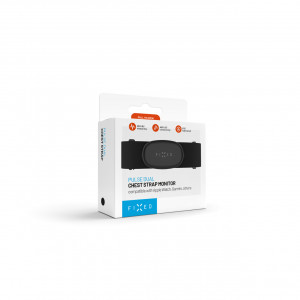 Hrudní pás s měřením srdečního tepu FIXED Pulse Dual, HR+HRV měření, černý