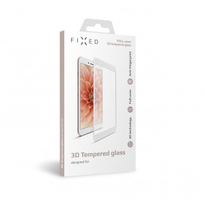 Ochranné tvrzené sklo FIXED 3D Full-Cover pro Apple iPhone 6/6S/7/8, s lepením přes celý displej, bílé, 0.33 mm