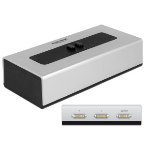 Delock DVI Switch 2-portový, manuální, obousměrný