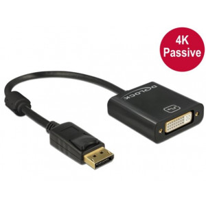 Delock adaptér Displayport 1.2 samec > DVI samice 4K pasivní černý