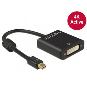 Delock adaptér mini Displayport 1.2 samec > DVI samice 4K aktivní černý