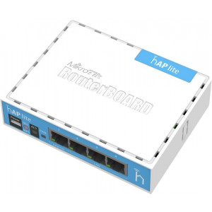 MikroTik RouterBOARD RB941-2nD, hAP-Lite, 650Mhz CPU, 32MB RAM, 4xLAN, 2.4Ghz 802b/g/n, ROS L4, case, PSU