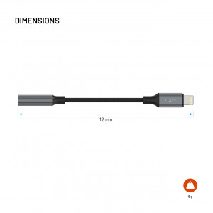 Redukce z hliníku FIXED Link Lightning na 3,5mm jack, space gray