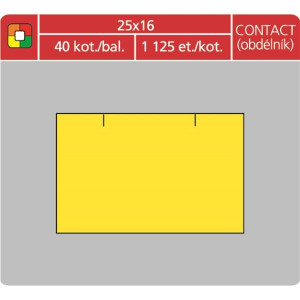 Cenové etikety CONTACT - 25x16, 1125 ks, žluté