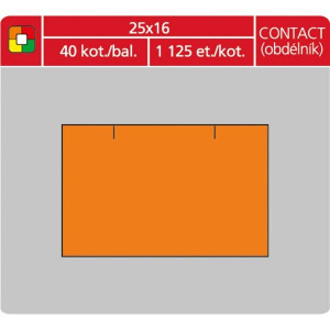Cenové etikety CONTACT - 25x16, 1125 ks, oranžové