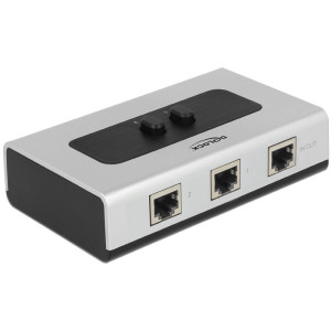 Delock Switch RJ45 10/100/1000 Mb/s 2 porty manuální - obousměrný