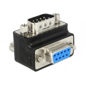 Delock adaptér Sub-D 9 pin samec > samice 90° pravoúhlý matice a šroub měnitelné