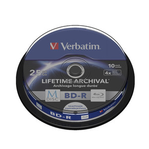 VERBATIM M-DISC BD-R SL 25GB, 4x, printable, spindle 10 ks