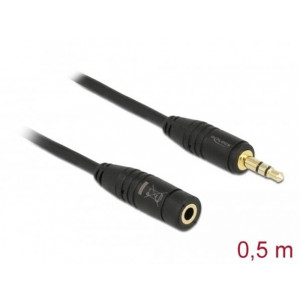 Delock Stereo Jack Extension Cable 3.5 mm 3 pin male > female 0.5 m black